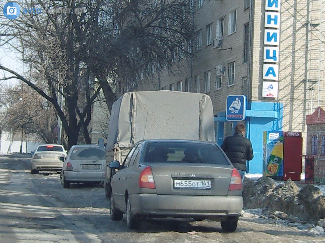 м 655 от 161, Hyundai Accent 2nd gen Sedan (LC), 1999–2003 (–2016 for others)