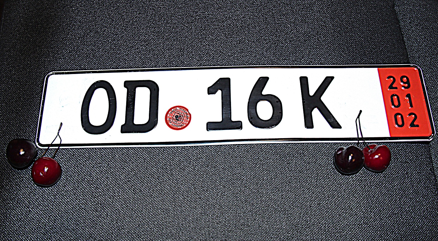 OD 16 K, License plate without vehicle 