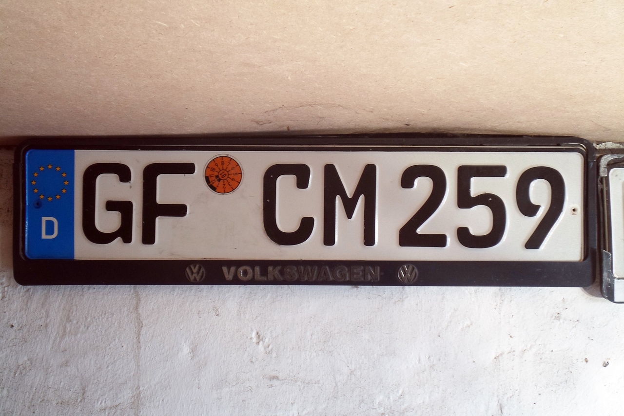 GF CM 259, License plate without vehicle 
